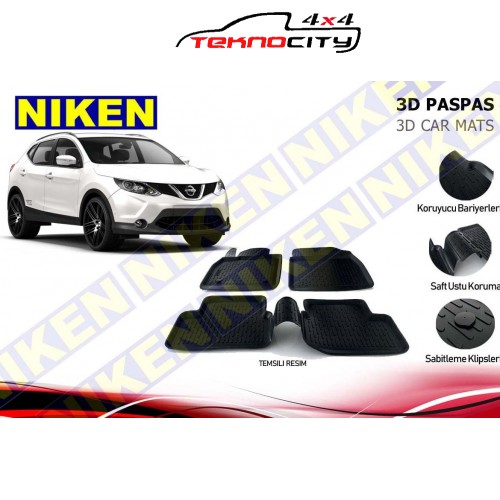 NISSAN QASHQAI 2014- 3D PASPAS SİYAH 